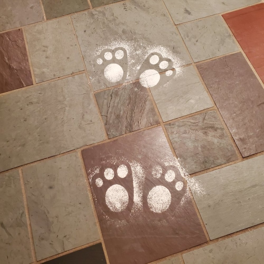 Easter Bunny Footprint Stencil / Plastic Easter Footprint Template / Easter Gift
